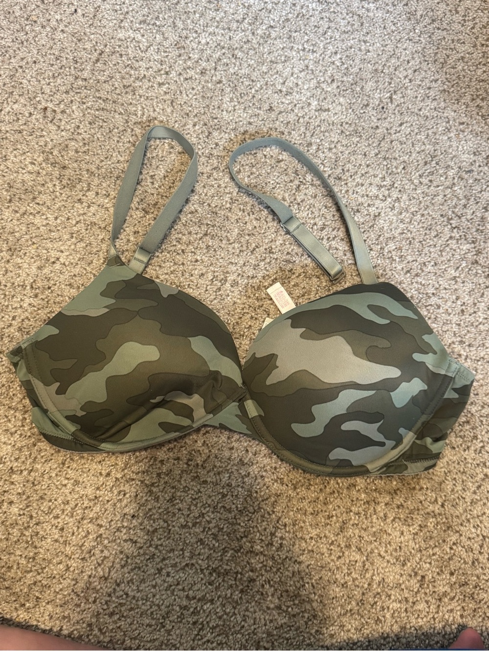 PINK Victoria's Secret Camouflage Push-Up Bra - Olive Green